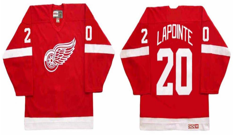 2019 Men Detroit Red Wings 20 Lapointe Red CCM NHL jerseys